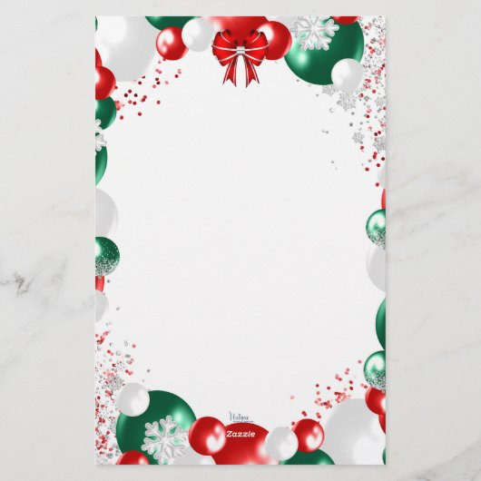 ホイルバルーンクリスマスレターテンプレート固定 便箋 (裏面)