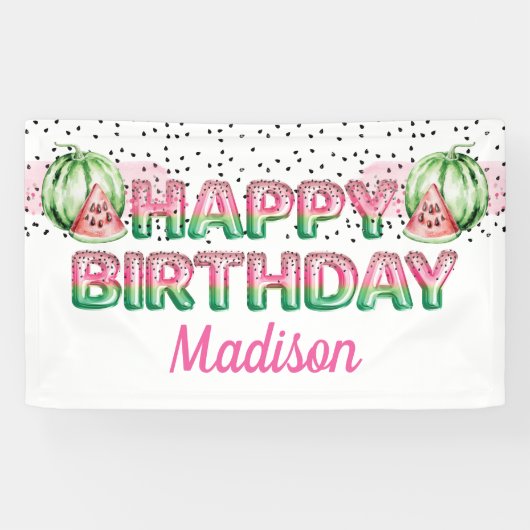 ホイルバルーンレターメロンパーソナライズされた誕生日 横断幕 (横)