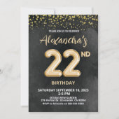 ホイルバルーン22番目の誕生日招待状 招待状 (正面)