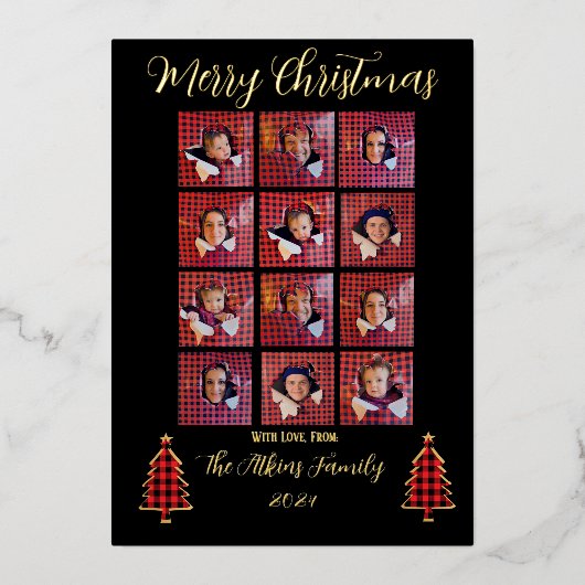 ホイルパーソナライズされたクリスマスカード 箔シーズンカード (正面)