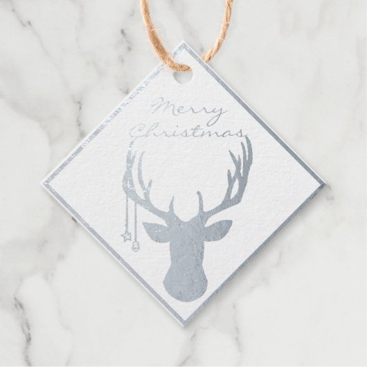 ホイルパーソナライズされたクリスマスディアーラベルセット フェイバータグ (正面)
