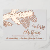 ホイルパーソナライズされたメリークリスマスカード(ピネコン付) 箔シーズンカード (正面)