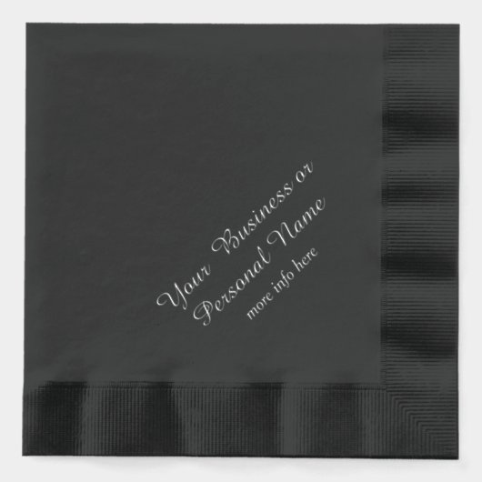 ホイルパーソナライズされた付き黒ナプキン 箔ナプキン (正面)
