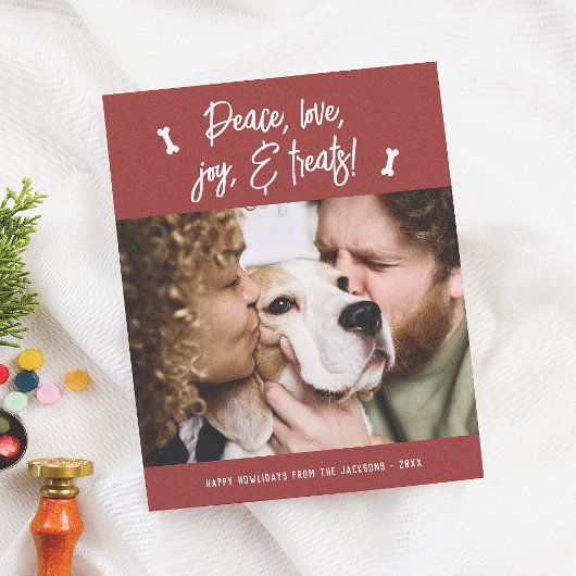 ホイルピースラブジョイトリートクリスマスホリデーフォト 箔シーズンカード