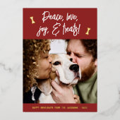 ホイルピースラブジョイトリートクリスマスホリデーフォト 箔シーズンカード (正面)