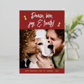 ホイルピースラブジョイトリートクリスマスホリデーフォト 箔シーズンカード (立ち正面)