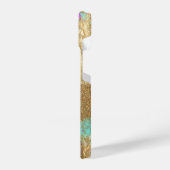 ホイルファンシーグリッター金ゴールド金属絵を描(ばちゃばちゃ)跳ねる iPhoneケース (左側面)