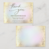 ホイルフェイクおよびパステルクラウドサンキューカード 名刺 (正面/裏面)