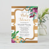 ホイルフェイクと花ベビーシャワー招待状 招待状 (スタンド正面)