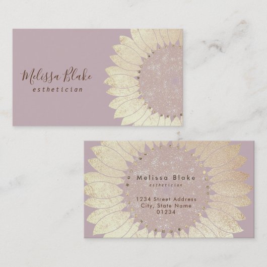 ホイルフェイクひまわりデザイン名刺 名刺 (正面/裏面)