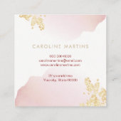 ホイルフェイクウォーター色赤面黄金まつ スクエア名刺 (裏面)