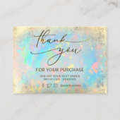 ホイルフェイクオパール背景サンキューカード 名刺 (正面)