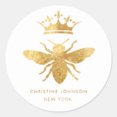 ホイルフェイククイーンビーロゴ ラウンドシール (正面)