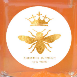 ホイルフェイククイーンビーロゴ ラウンドシール