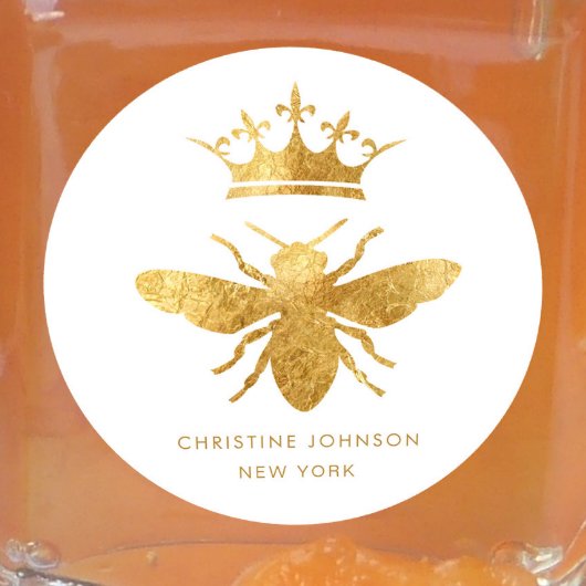 ホイルフェイククイーンビーロゴ ラウンドシール