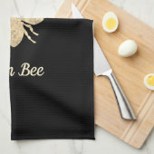 ホイルフェイククイーンビー黒 キッチンタオル (四つ折り)