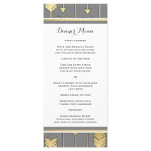 ホイルフェイクゴールデンアローズ灰色スリムディナーメニュー