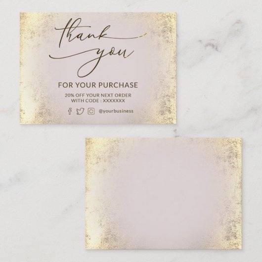 ホイルフェイクサンキューカード 名刺 (正面/裏面)