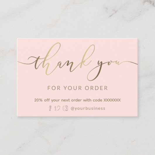 ホイルフェイクサンキューカード 名刺 (正面)