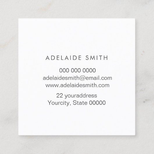 ホイルフェイクサーピンクの水色 スクエア名刺 (裏面)