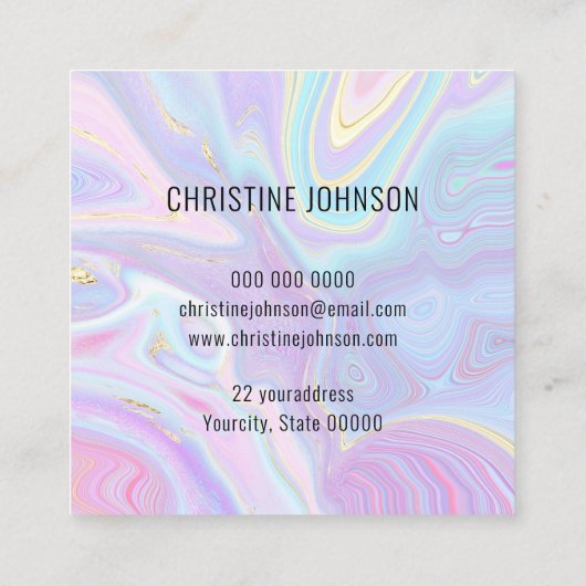 ホイルフェイクシーシェル平方名刺 スクエア名刺 (裏面)