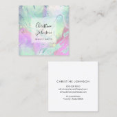 ホイルフェイクパステルカラー大理石 スクエア名刺 (正面/裏面)