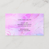 ホイルフェイクパープルブルーの水彩色 名刺 (裏面)