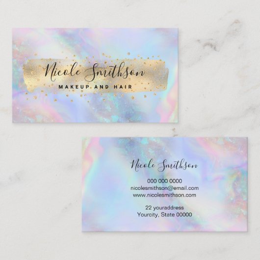 ホイルフェイクフェイク虹彩デザイン 名刺 (正面/裏面)