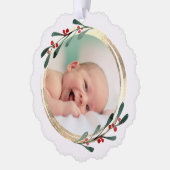 ホイルフェイクフレームのメリークリスマス オーナメントカード (左)