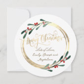 ホイルフェイクフレームのメリークリスマス シーズンカード (裏面)