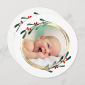 ホイルフェイクフレームのメリークリスマス シーズンカード (正面/裏面)