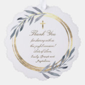 ホイルフェイクフレームバプテ感謝していィスト オーナメントカード (裏面)