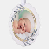 ホイルフェイクフレームバプテ感謝していィスト オーナメントカード (左)