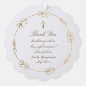 ホイルフェイクフレームバプテ感謝していィスト オーナメントカード (裏面)