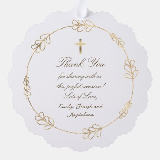 ホイルフェイクフレームバプテ感謝していィスト オーナメントカード (裏面)