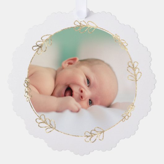 ホイルフェイクフレームバプテ感謝していィスト オーナメントカード (正面)