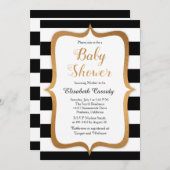 ホイルフェイクブラックストライプ招待状 招待状 (正面/裏面)