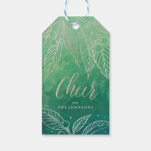 ホイルフェイクホリ離れーラベル銀 – ホリデーギフト ギフトタグ (正面)