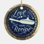 ホイルフェイクラブは新しいレシピ料理クリスマス セラミックオーナメント (裏面)