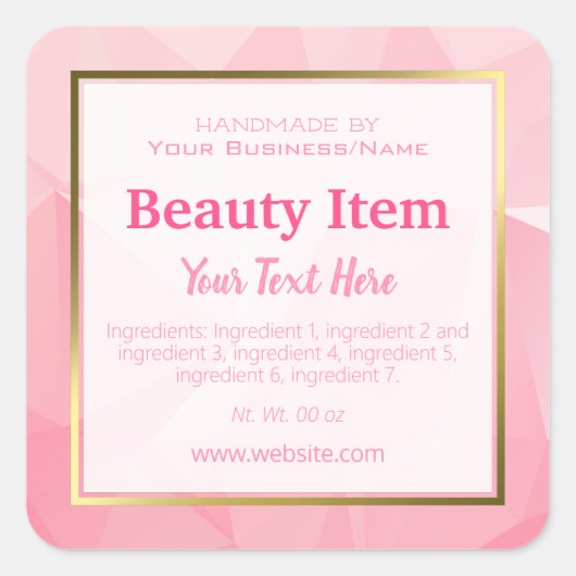 ホイルフェイク手作りスキンプロ気にダホーム事業 スクエアシール (正面)