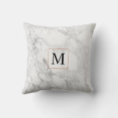 ホイルフェイク枠モノグラム枕を備えた大理石 クッション (裏面)
