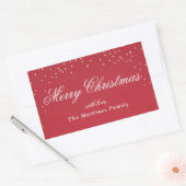 ホイルフェイク紙吹雪ドットギフトラベル 長方形シール (封筒)