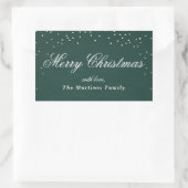 ホイルフェイク紙吹雪ドットギフトラベル 長方形シール (バッグ)