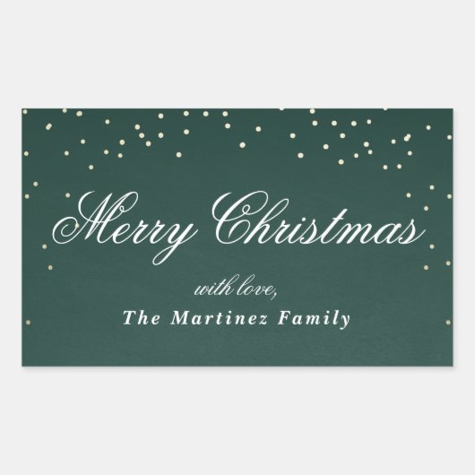 ホイルフェイク紙吹雪ドットギフトラベル 長方形シール (正面)