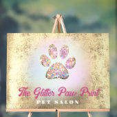 ホイルフェイク背景グリッターポープリントロゴ アクリルサイン (ニュートラル)