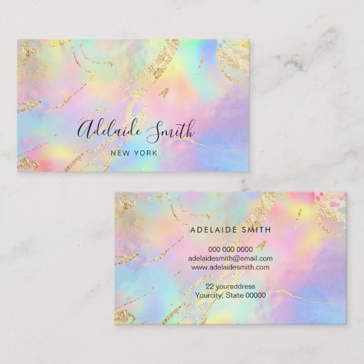 ホイルフェイク詳細ホログラフィフェイクック勾配 名刺 (正面/裏面)