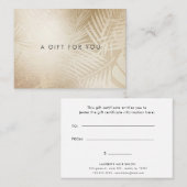 ホイルフェイク金ゴールドトロピカルギフト券 名刺 (正面/裏面)