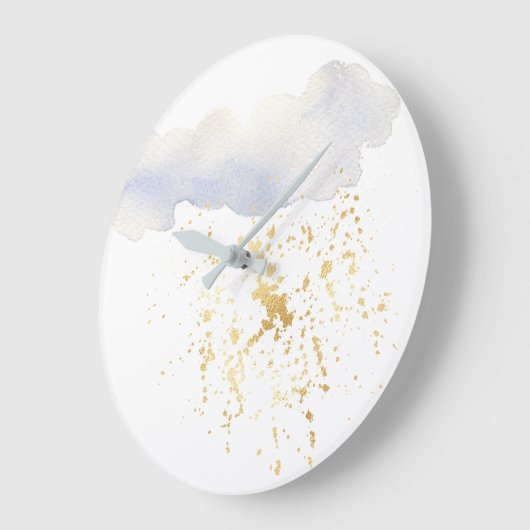 ホイルフェイク金ゴールドブルーアクリル壁時計 ラージ壁時計 (傾斜)