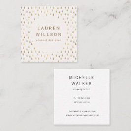 ホイルフェイク金ゴールド雨滴トレンディー スクエア名刺