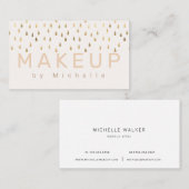 ホイルフェイク金ゴールド雨滴化粧アーティスト 名刺 (正面/裏面)